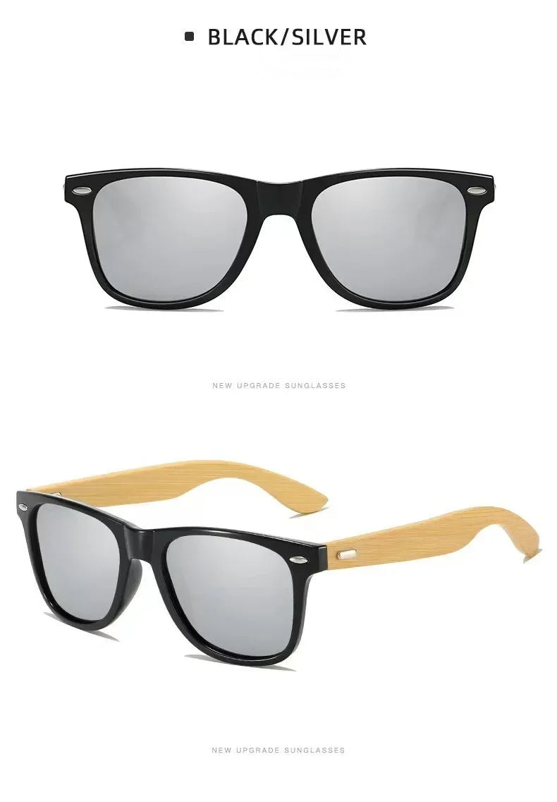 Wood Sunglasses Men Women Square Bamboo Women for Women Men Mirror Sun Glasses Oversize Retro De Sol Masculino Handmade