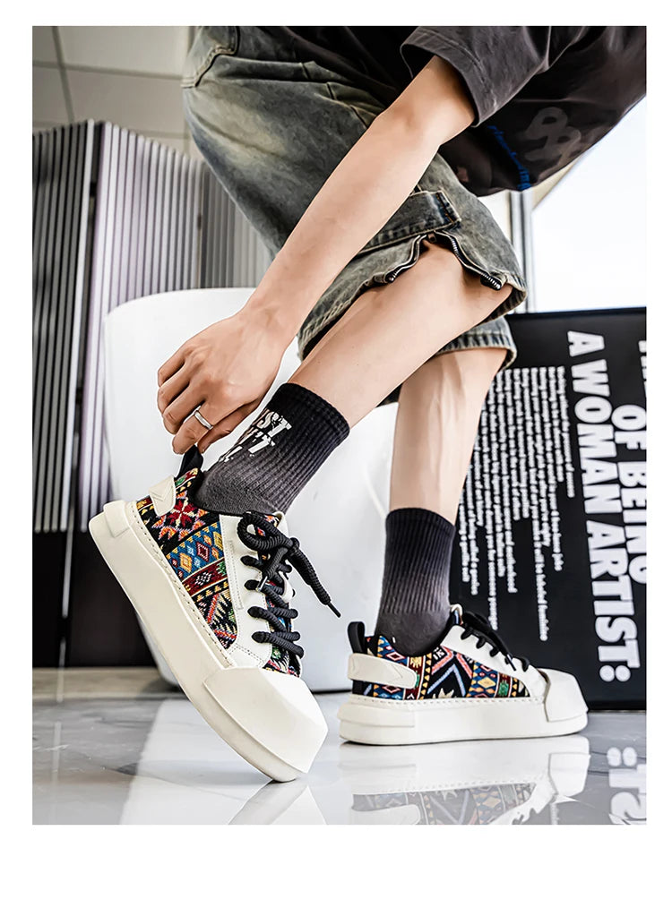 Trendy Street Style Lace Up Sneakers for Men Outdoor Activities Shoes Обувь Skate Shoes for Men Comfy Non Slip Casual Sneakers