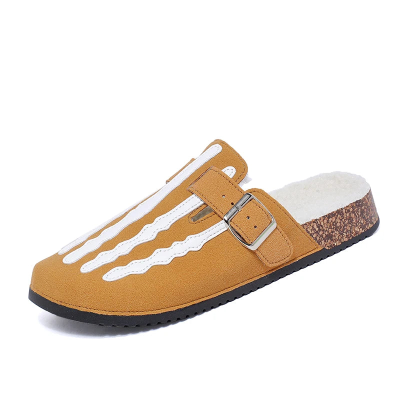 Men's Slip-On Slippers, Skull Print Design, Casual Backless Mule Sandals, Suitable for Indoor/Outdoor Wear, Minimalist Street Style, Daily Walking and Casual Comfortable Slippers