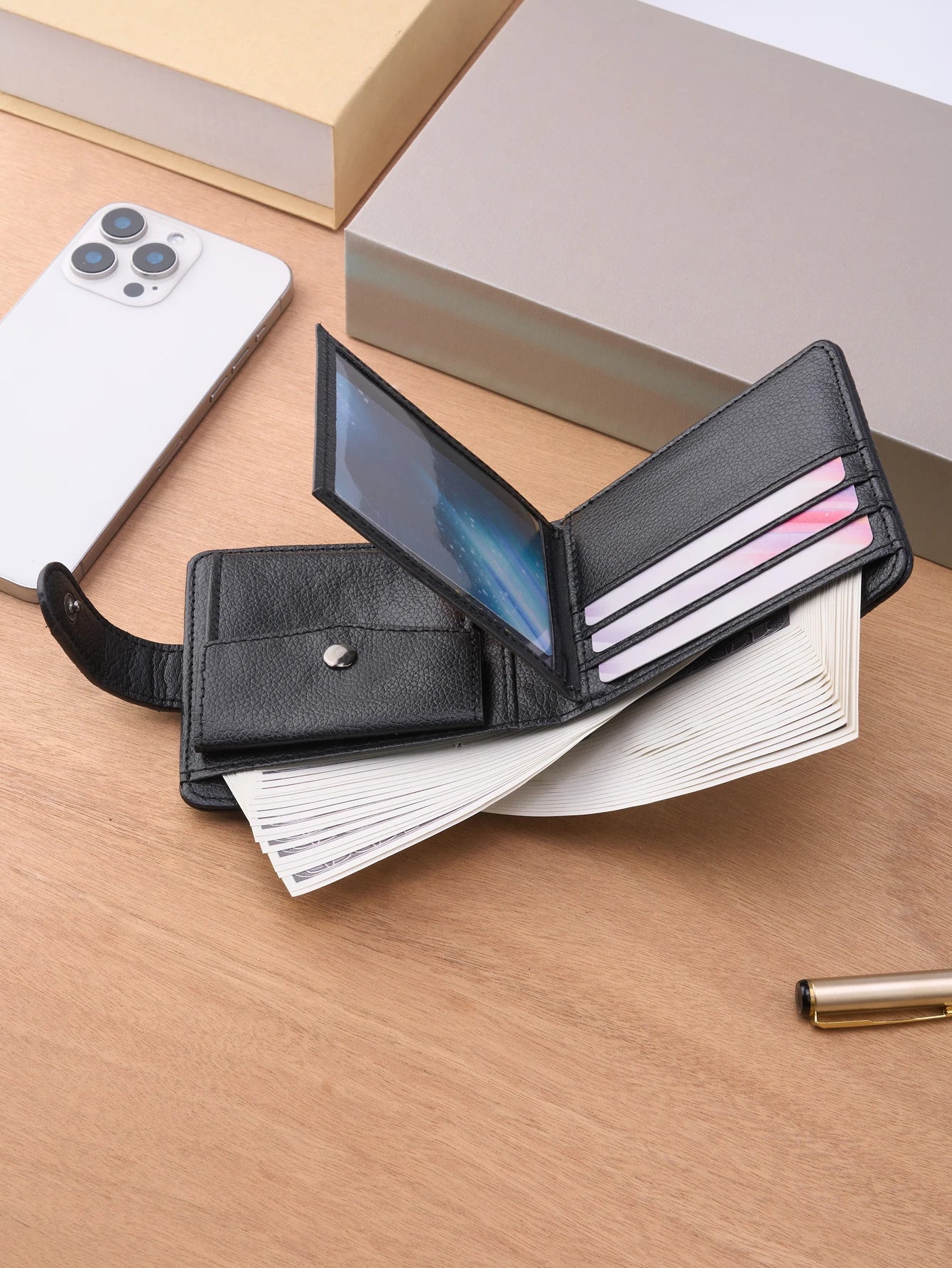 Men Wallets Leather Zipper Purse Man Slim Card Horders Quality Male Short Multi-card Wallet Coin Pocket Purse