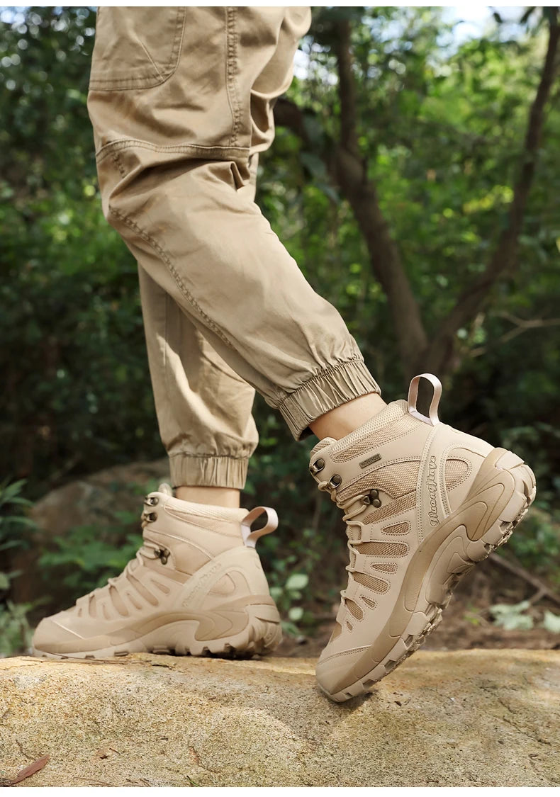 Fashion Men's Boots Tactical Combat Boots Outdoor Non-slip Hiking Boots Lightweight Men Desert Boots Motorcycle Boots