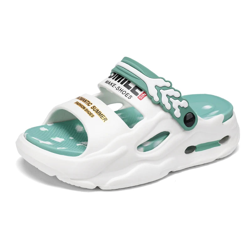Fashion Men's Slide Slippers 5CM Platform EVA Beach Shoes Men Comfortable Outdoor Cloud Slippers For Men Summer Pantuflas Hombre