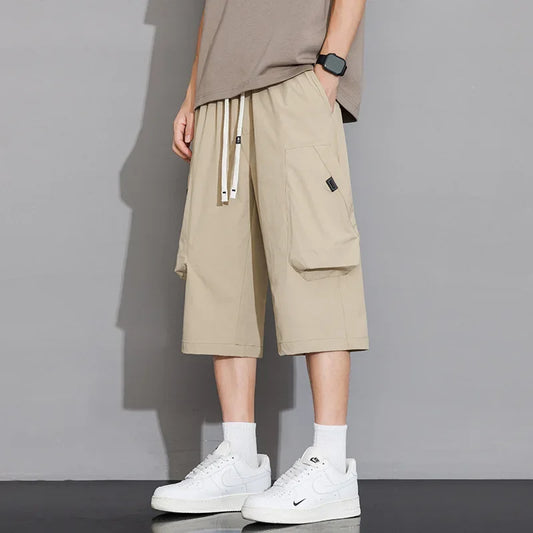 Short Men's Clothing Man Shorts Casual Loose Fit Short Mens Male New Summer Work Shorts Men Drawstring Cargo Pants Men