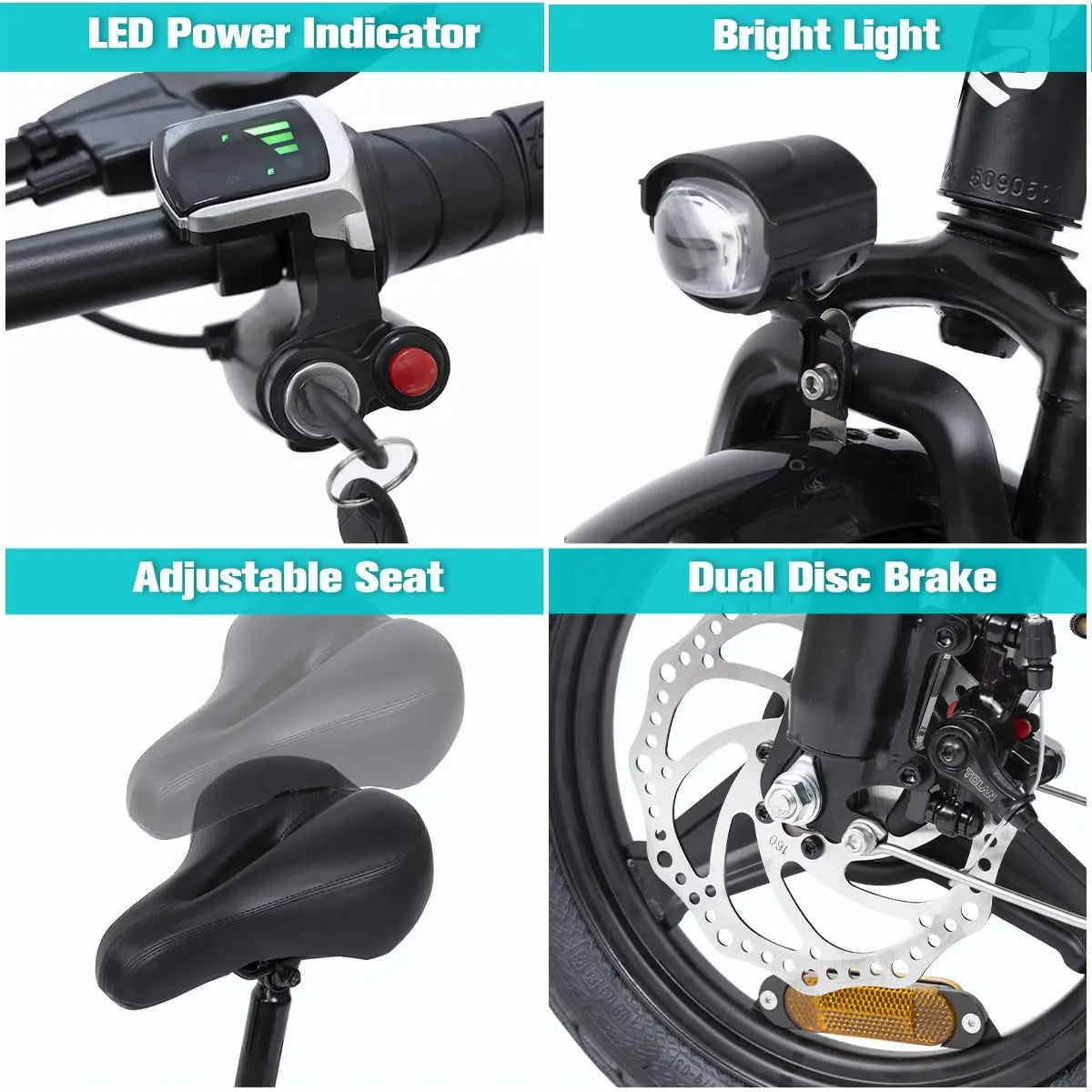 14" Adults Electric Bike, 10.4Ah Battery, 500W Motor, 20Mph Top Speed, Step Through Adult Electric Bicycles, Mini, Customized