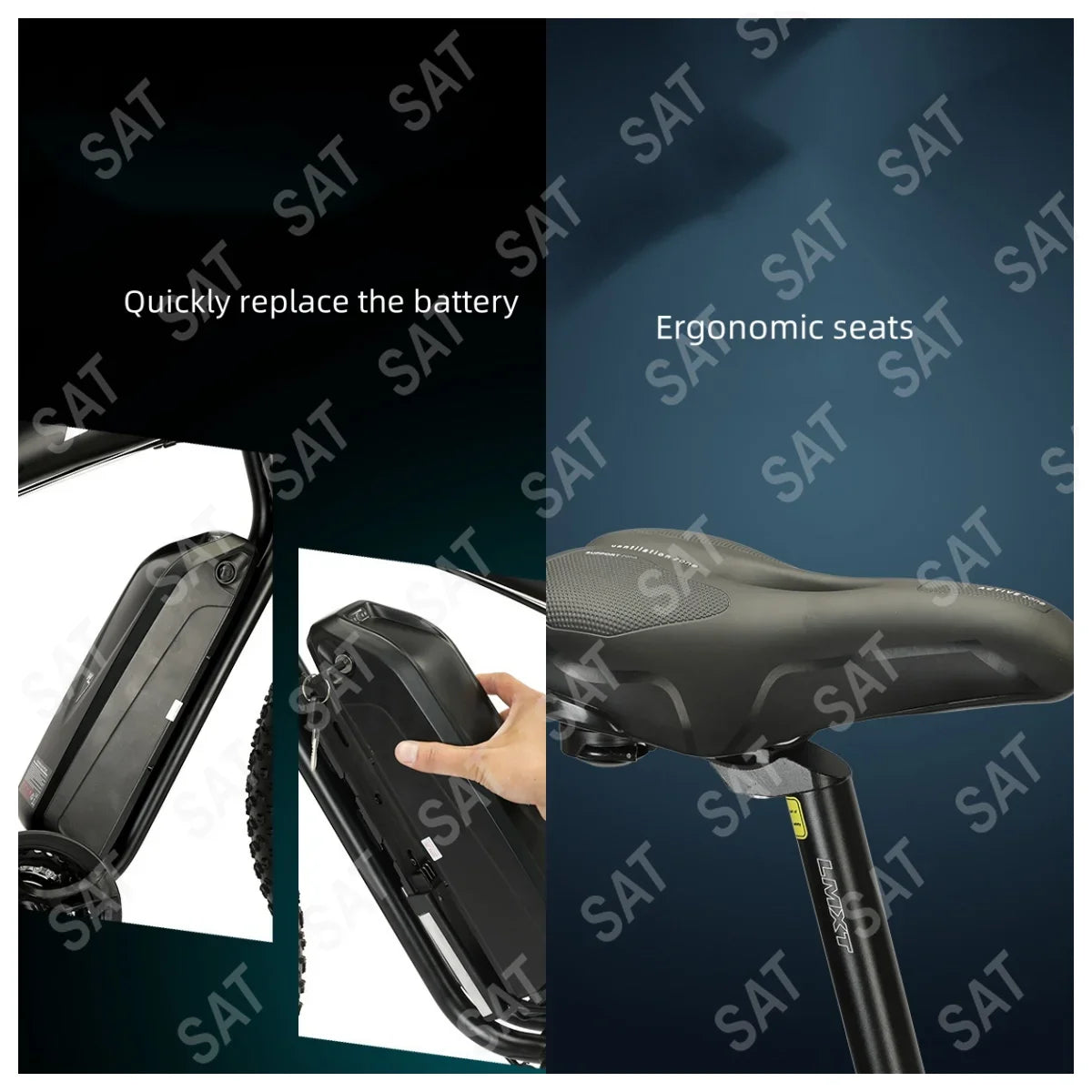 -For 26 Inch Lithium Battery Fat Tire Snow Off-road Electric Assisted Bicycle Mountain Bike