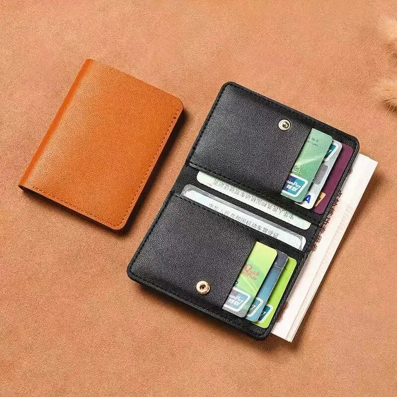 Leather Small Wallet for Men Short Simple Women's Purse Fashion Ultra Thin Credit Card Bag Coin Purse