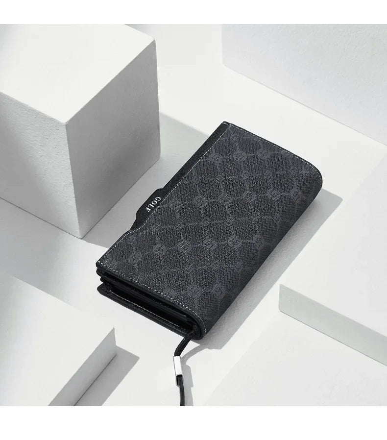GOLF Long Wallet for Men Leather Male Clutch Bag Purse Wallet Wrist Bag Credit Card Organizer Hand Bags Money Clip Minimalist