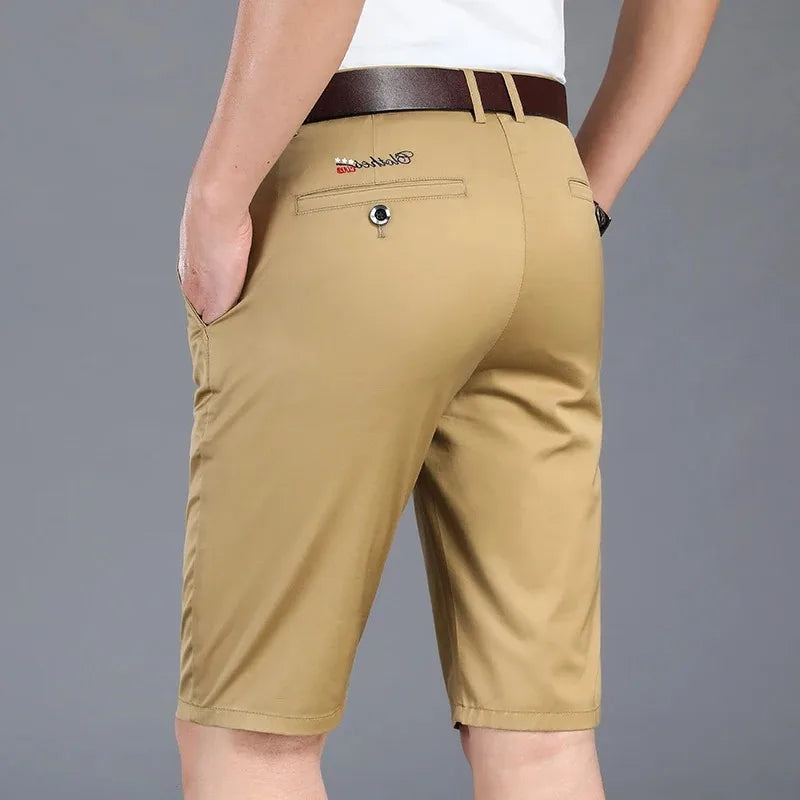 Men Shorts Summer New Knee Length Cotton Business Casual Pants Classic Brand Comfortable Clothing Shorts Male Boardshorts