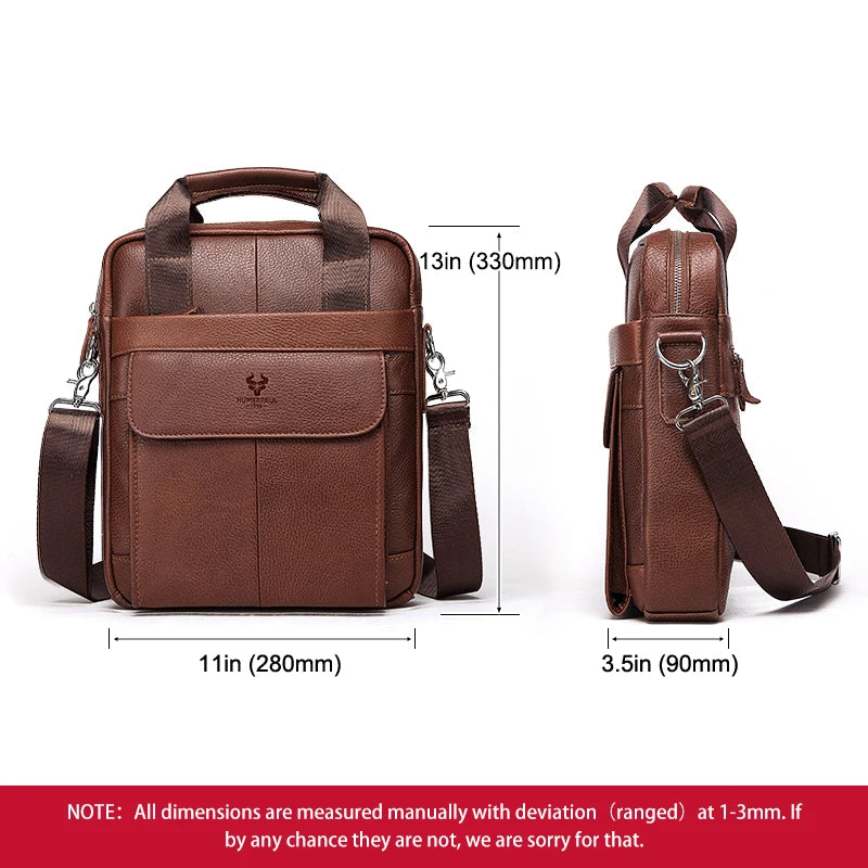 Durable Genuine Leather Bags for Men High Quality Business Crossbody Sling Bag for Work Outdoor Travel Male Messenger Packs