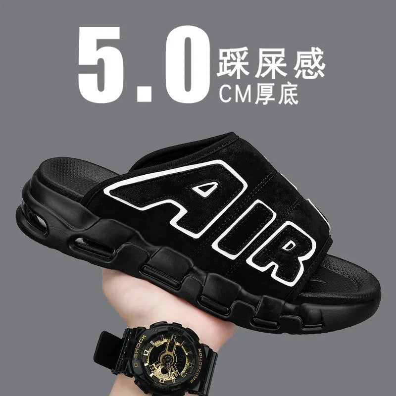 Men's Slippers 2025 Summer New Casual Slippers Fashion Air Cushion Sports Slippers for Men Non Slip Beach Shoes Designer Slides