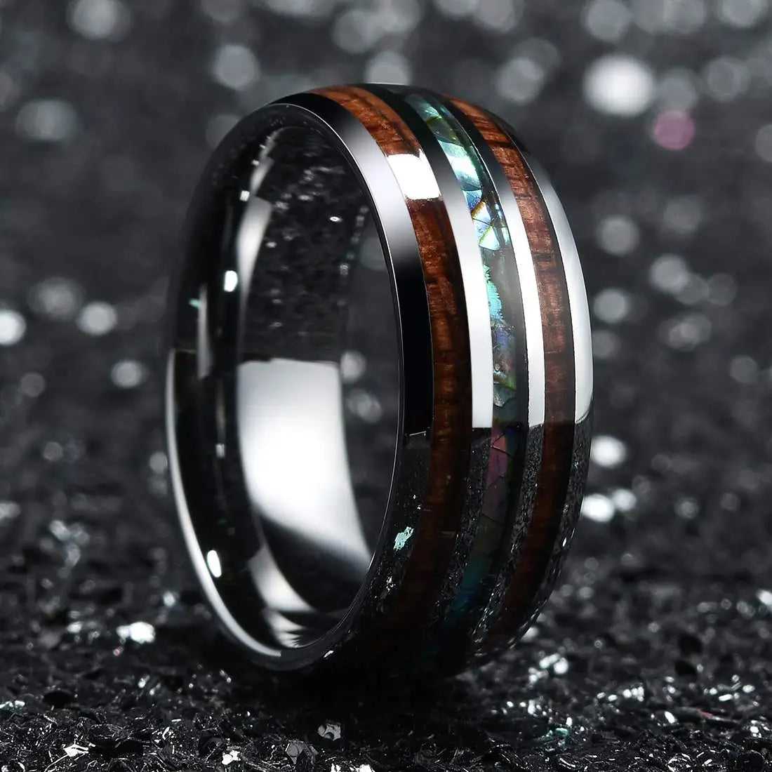 Fashion Viking Tree Of Life Stainless Steel Abalone Shell Rings For Men Odin Norse Viking Rune Rings Retro Amulet Jewelry Gift