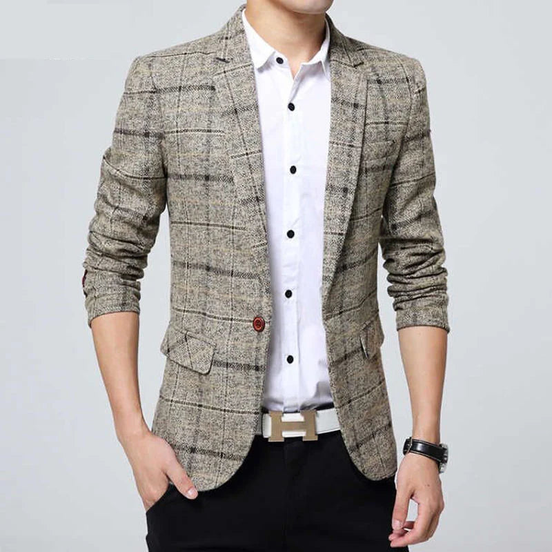 Men's Suit Jacket Casual Business Blazer Elegant Black Slim Fit Navy Blue Red Spring Autumn  Male Suits Blazer Coat
