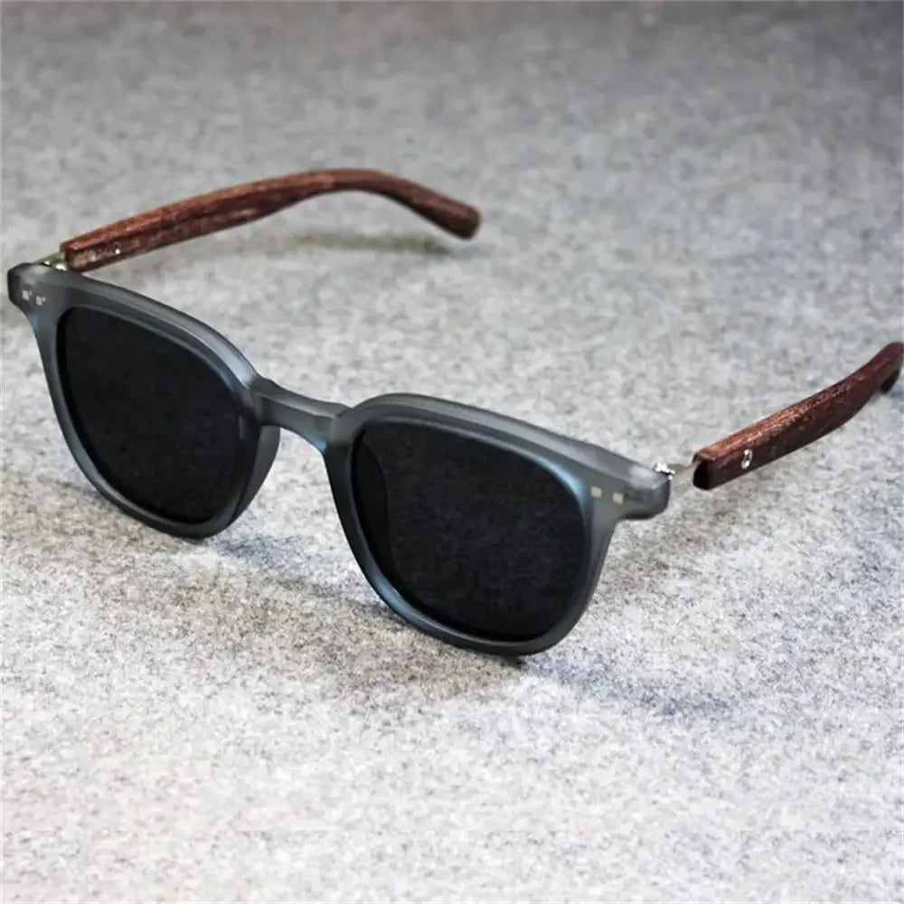 Men Vintage Wooden Frame Sunglasses Classic Brand Sun Glasses Coating Lens Men Polarized UV Protection Driving Eyewear