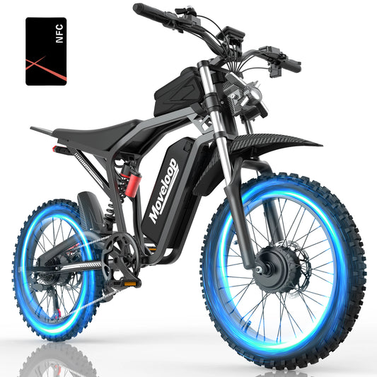 Moveloop T1 Ultra Electric Bike 3000W 48V/20AH Battery 40-80 Miles 35 MPH 17-Inch Off-Road Tires Adult Electric Bike