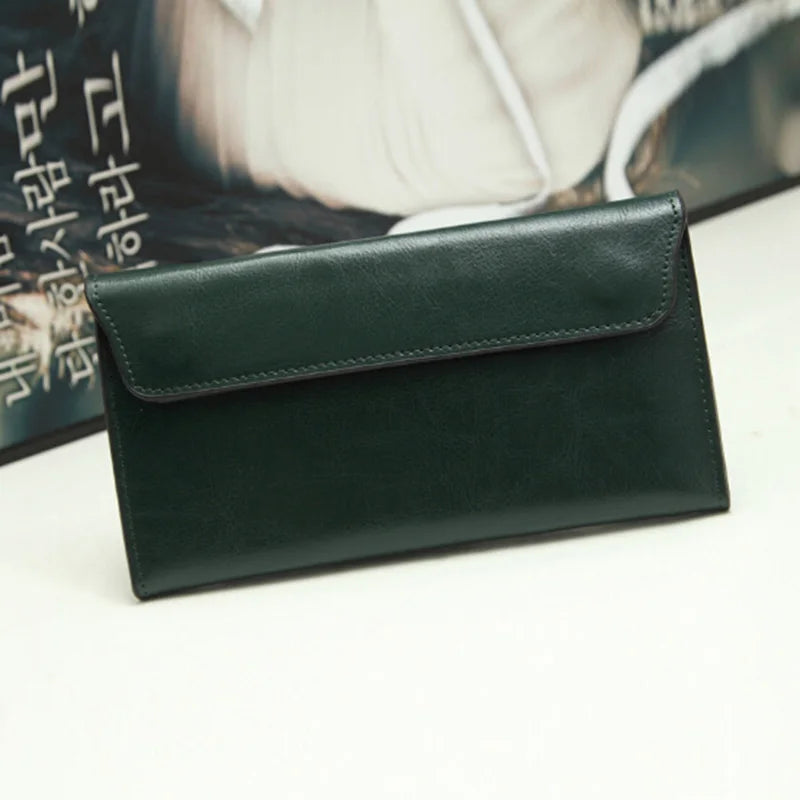 Slim Genuine Leather Women Wallet Female Long Clutch Coin Purses Luxury Design Wallets and Purses Ladies Card Holder Vallet 2023
