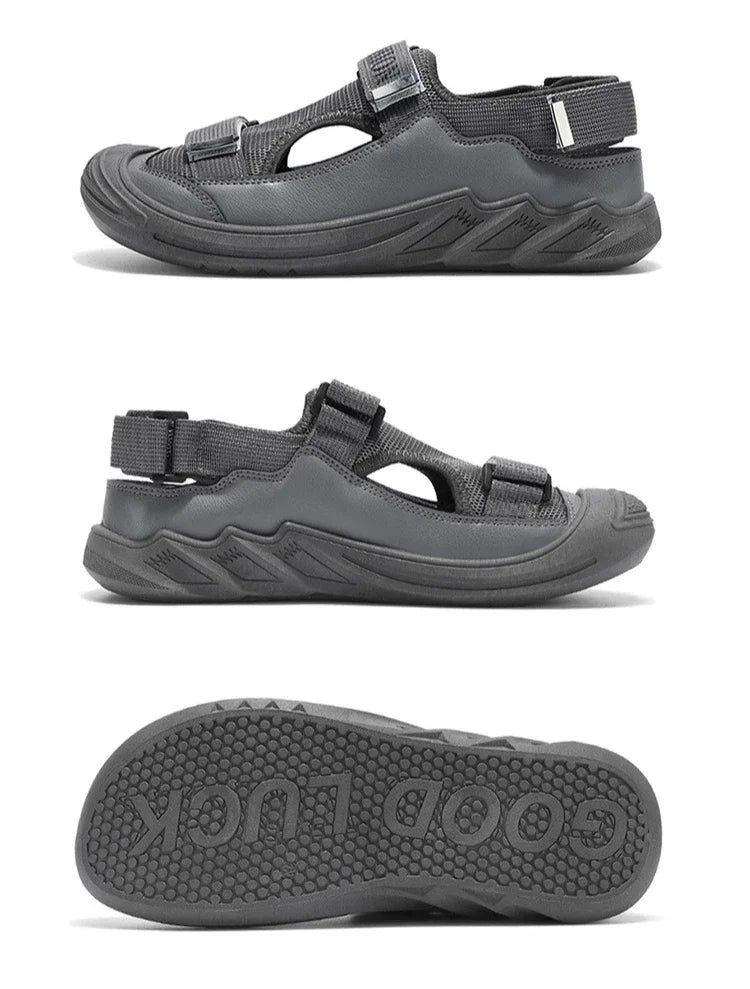 Men's Sandals Soft Bottom Summer Vacation Casual Beach Shoes Breathable Baotou Sandals