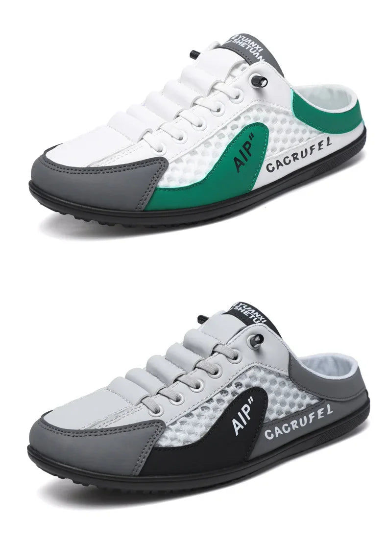Men's Fashion Soft-soled Half Slippers Summer Trendy Bottom Casual Shoes Soft Sole Support Shoes Sneakers Half Drag Sandals