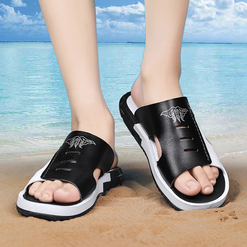 Slippers Men's Fashion 2024 New Summer Outdoor Casual Anti slip Men's Sandals Korean Edition Personalized Soft Sole Sandals for