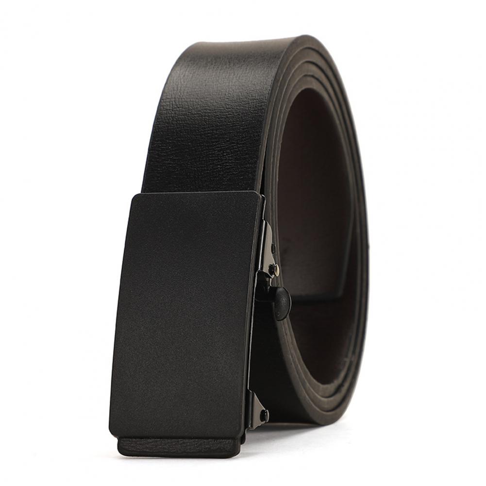 120cm Men Belts Automatic Buckle Belt Formal Faux Leather Adjustable Long-lasting Men Business Belt Casual Buises for Jeans