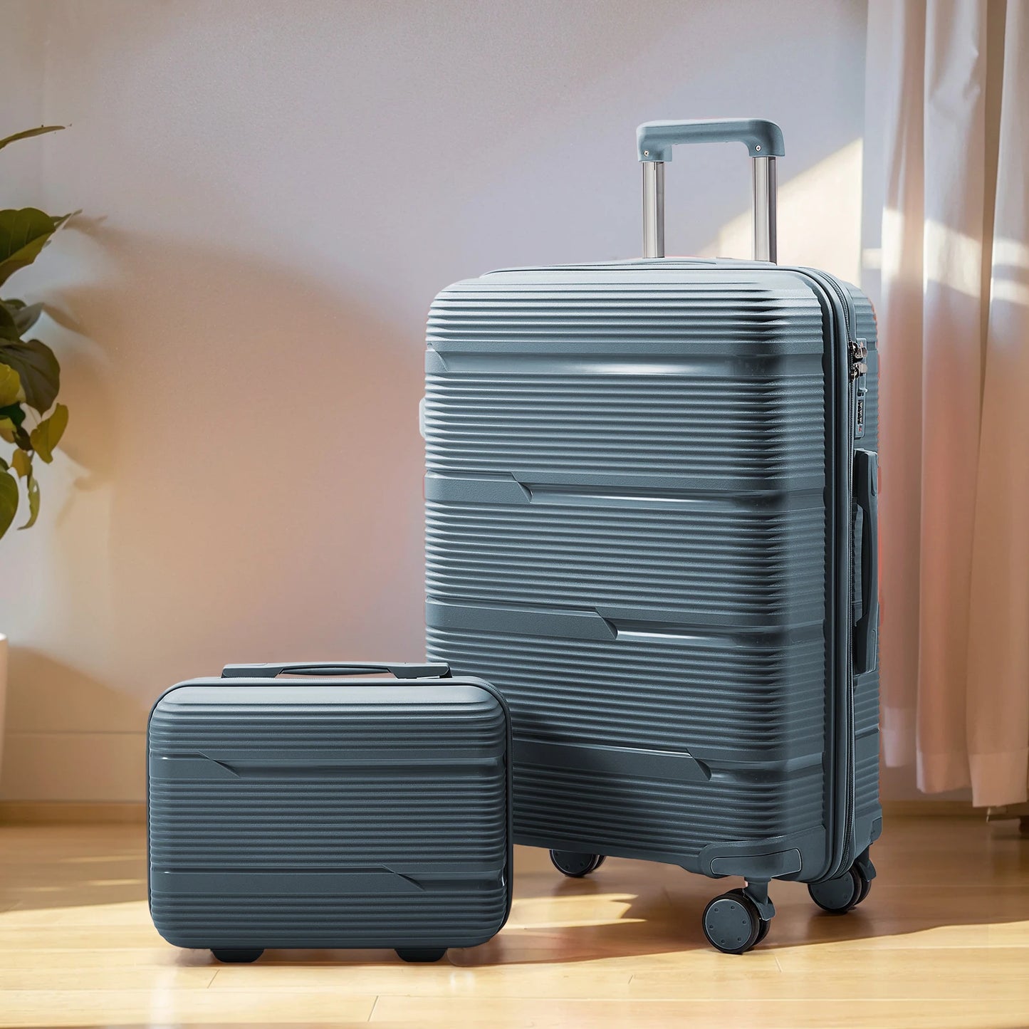 Travel Suitcase Rolling, Carry on Boarding Luggage Cabin Set with Cosmetic Case Spinner Wheels Travel Trolley Case 13 20 Inch