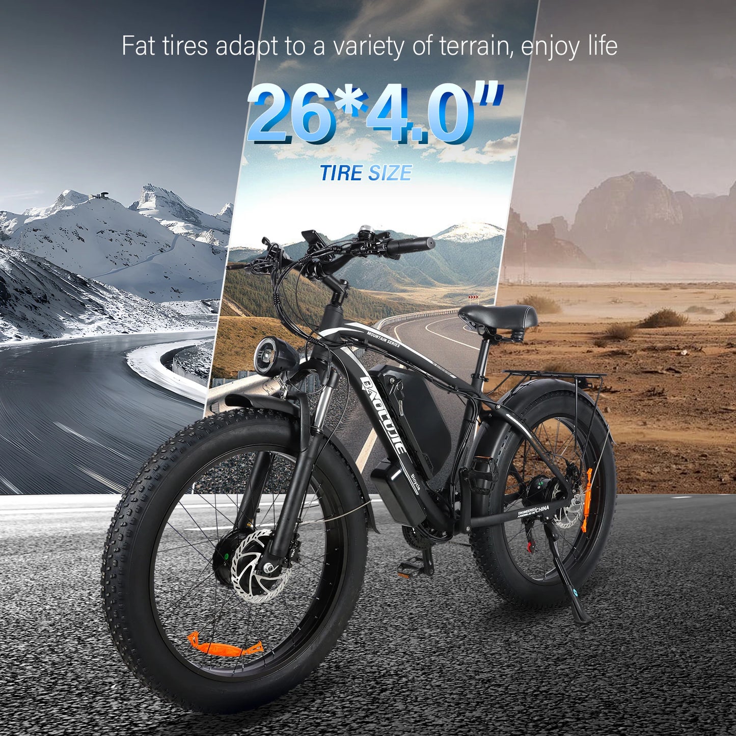 BAOLUJIE DP-2602 Electric Bicycle 3000W Motor 48V23Ah Battery City Commuter Electric Bike 26 inch tire all terrain E-bike