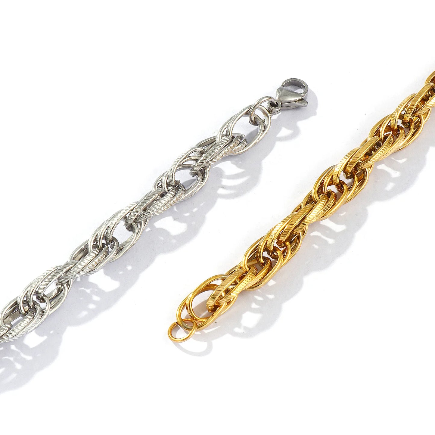 1 Piece 8mm Width Dainty Exquisite 304 Stainless Steel Handmade Oval Link Chain Bracelets For Women Men Gift 20cm(7.9") long