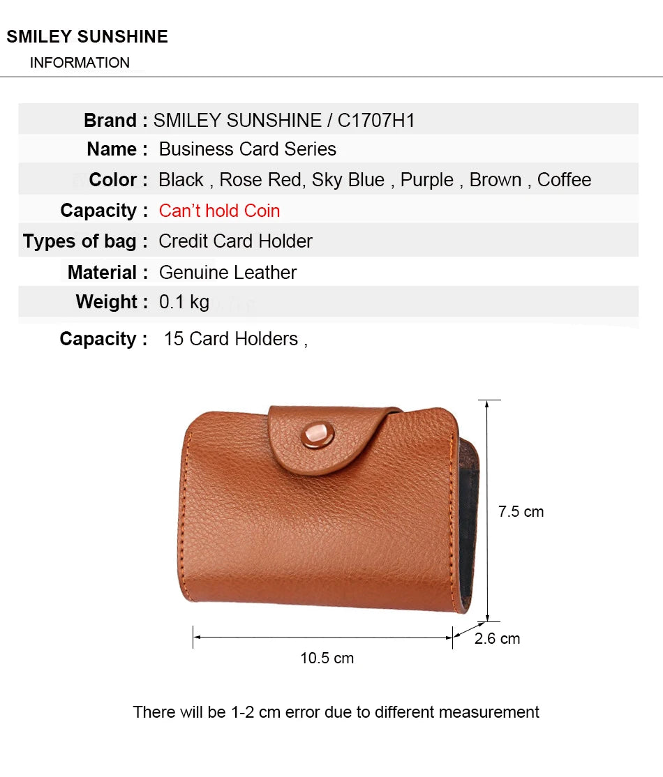 Real Genuine Leather Men Wallet ID Credit Card Holder Wallets Male Small Coin Purse Women Money Bag Vallet Slim Thin Mini Walet