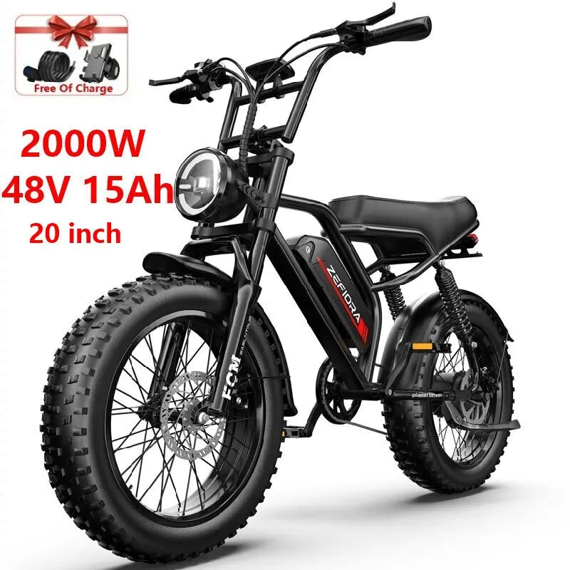 Cheap 14 20 inch Electric fat bike 1000w 2000w 30-50MPH 30-60Miles Adjustable front brake seat,For Cycling Electric Bicycle