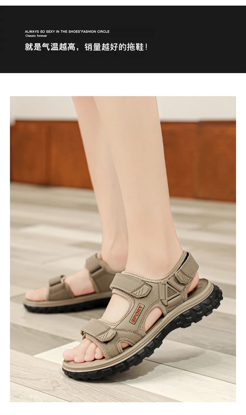 Sandals men summer fashion new style outdoor wear soft sole wear-resistant anti slip anti odor breathable dual-use beach sandals