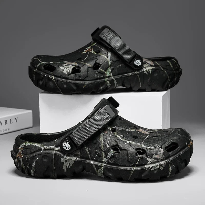 Summer Men's Clogs Sandals Man Home Garden Shoes Comfortable Men Slippers Non-Slip Soft Bottom Flip Flop Sandals Big Size 46 47
