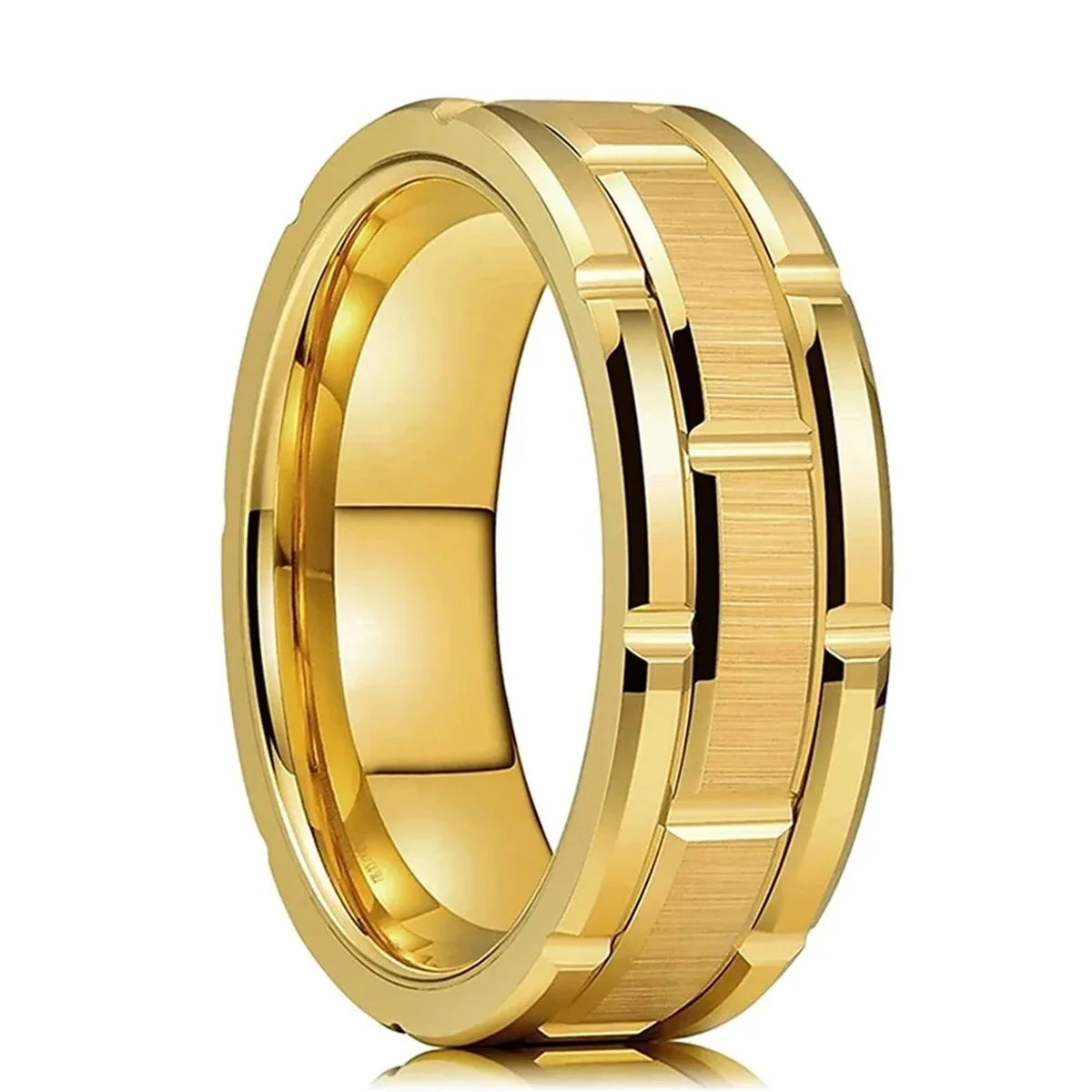 Simple 8mm Silver Color Stainless Steel Rings For Men Women Matte Finish Beveled Edge Men Wedding Rings Party Jewelry Gifts