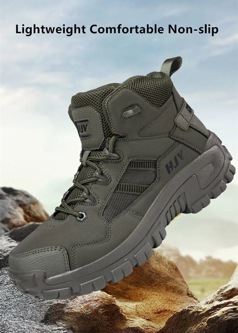 New Men's Boots Fashion Outdoor Boots Breathable Hiking Boots Autumn Shoes Sneakers lightweight Non-slip Men Desert Ankle Boots