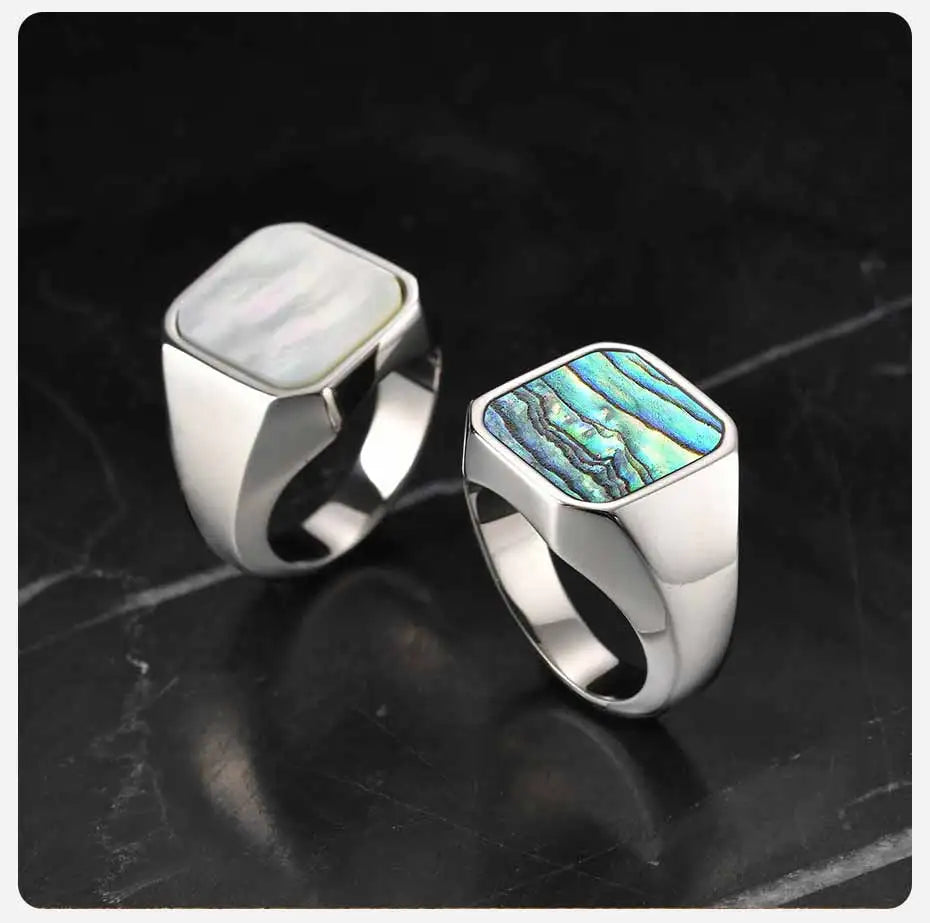 Vnox Punk Square Signet Ring for Men Boys, 17mm Wide Silver Color Stainless Steel Finger Rings, Hip Hop Party Jewelry Gifts