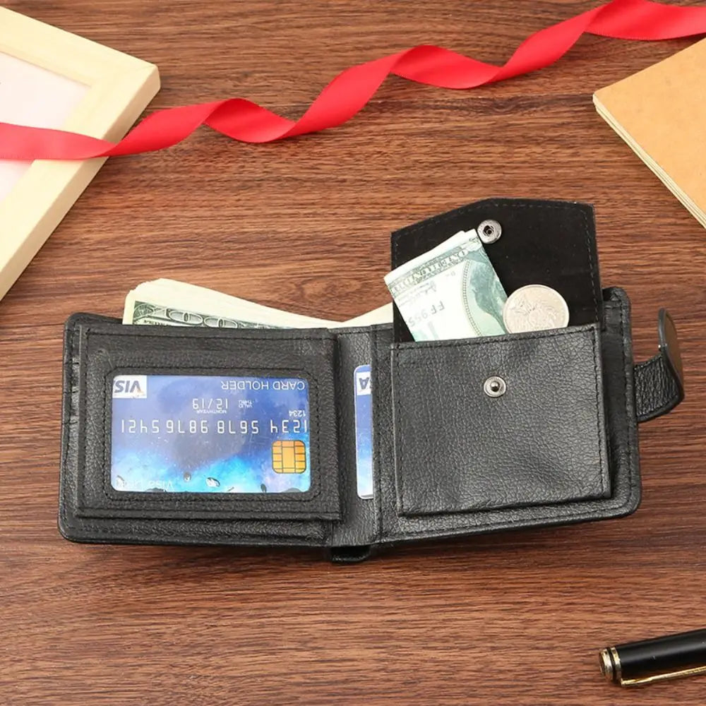 Men Wallets Leather Zipper Purse Man Slim Card Horders Quality Male Short Multi-card Wallet Coin Pocket Purse