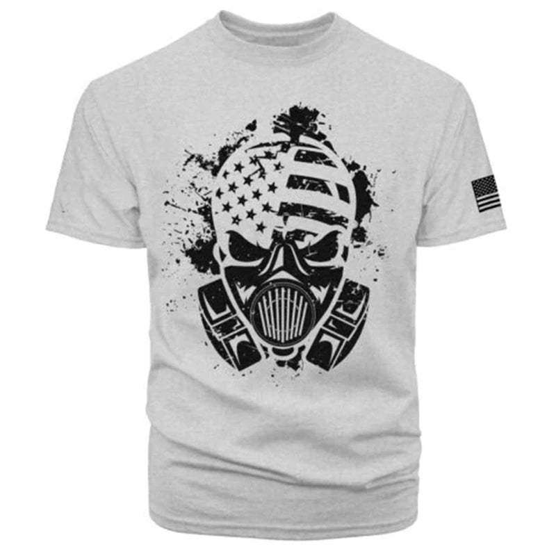 Gym Men's T Shirt For Men 3d Print USA Flag T-shirts Casual Oversized Short-sleeved Tees Summer Sportswear Tops Men Clothing