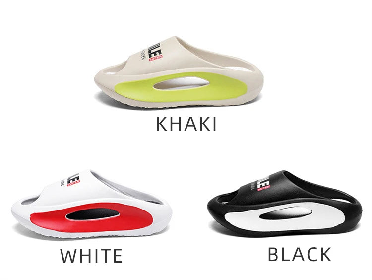 Men Slippers 2024 New Slides with a Sense High Aesthetic Value External Wear Anti Slip Thick Bottom, Beach Cool Slippers for Men