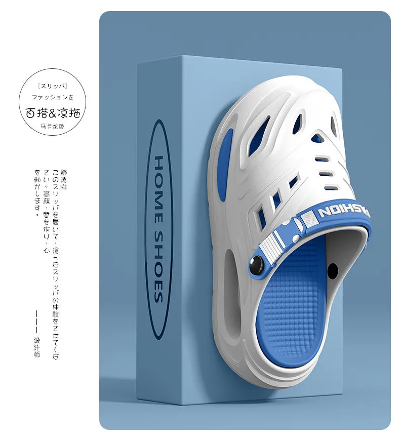 Men's summer outdoor sandals for 2025, new trendy thick sole, anti-slip, odor-resistant, two-way wear, men's flip-flops