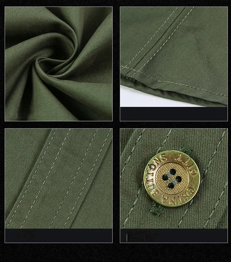 Summer men's thin short sleeved shirts, men's outdoor work clothes, multi bag half sleeved tops, pure cotton washed shirts