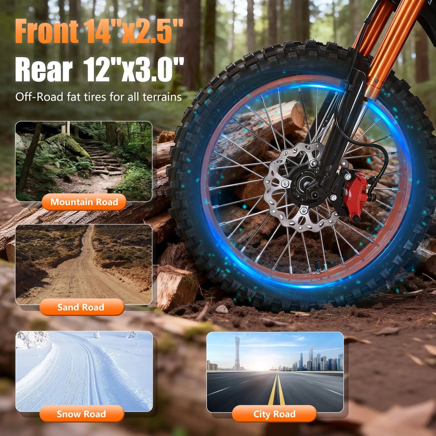 Electric Motorcycle 3000W, EBIKE,48V 20AH Battery, 60km/h, Oil Brake, Max Load 130KG