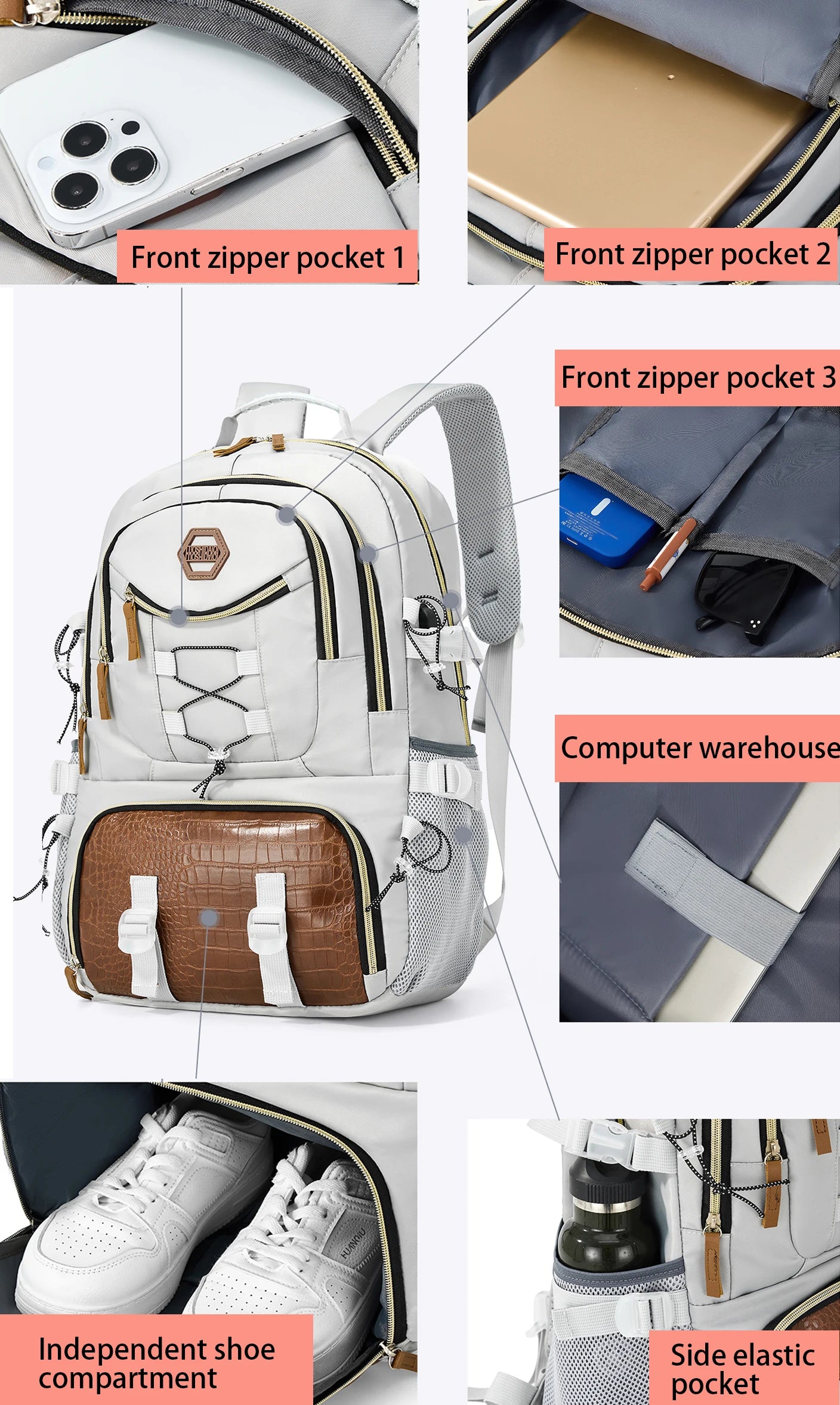 Large Capacity Outdoor Travel Backpack,Men's Hiking Backpack with Shoe Compartment,Spacious Travel Bag ,Sports Camping Backpack