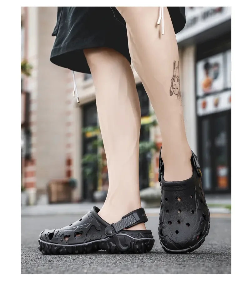 Men's Sandals Summer Clogs Non Slip Beach Trend Casual Sandals Breathable Thick Bottom High Quality Hole Shoes Big Size 45 46 47