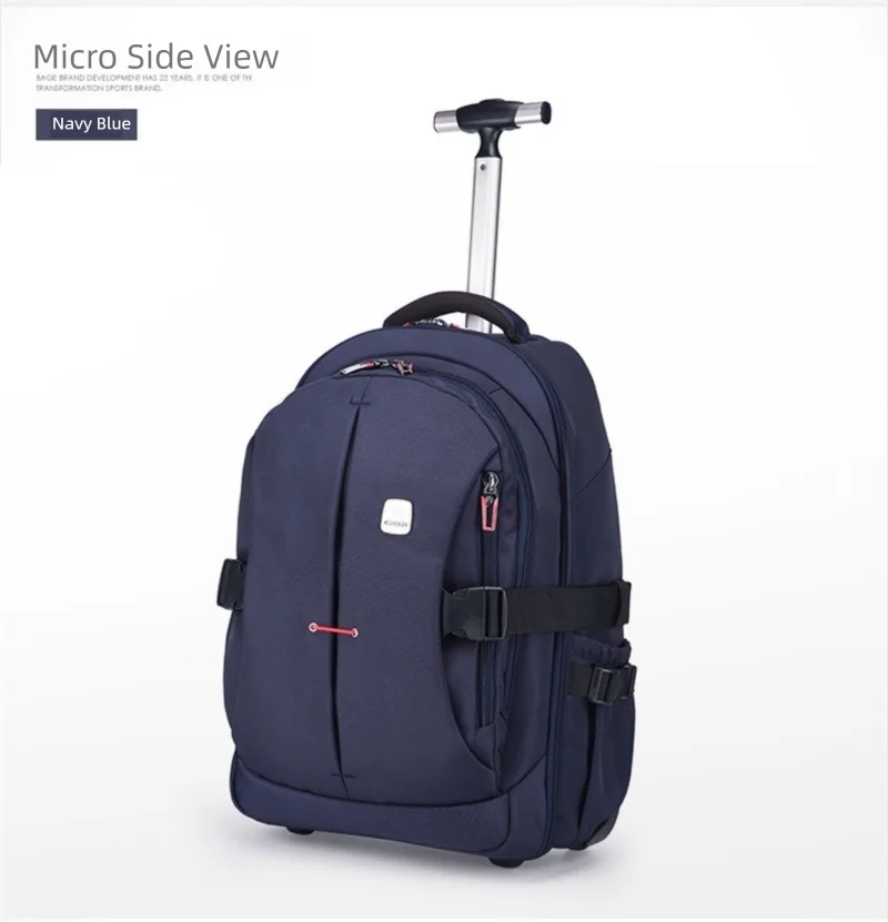 Airline Approved Carry On Backpack for Men Large Capacity Luggage with Telescopic Handle Durable Wheels TSA Friendly Travel Bag