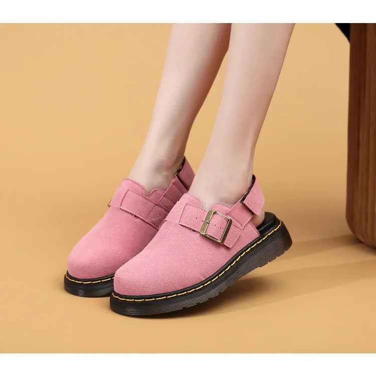 Men's Fashion Large Leather Casual Slippers Men's Four Seasons Half Slippers Non Slip Beach Shoes Classic Clogs Shoes