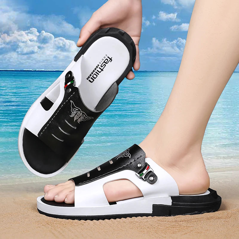 Slippers Men's Fashion 2024 New Summer Outdoor Casual Anti slip Men's Sandals Korean Edition Personalized Soft Sole Sandals for