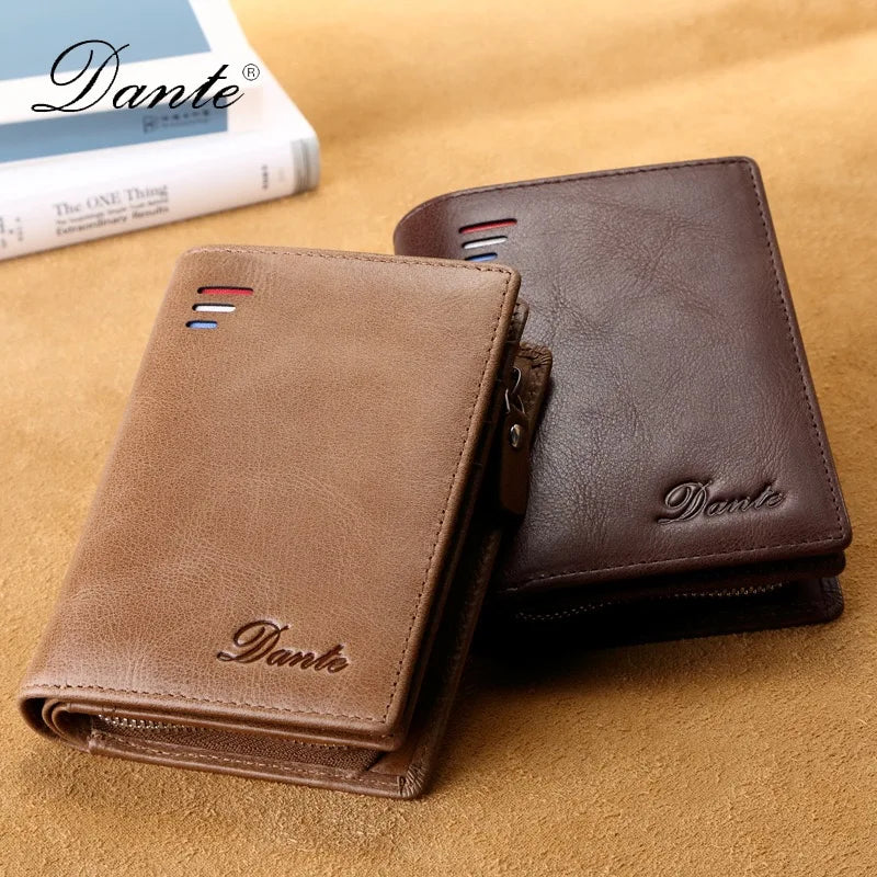 High Quality Men Wallet 2025 New Style Fashion Large Capacity Retro Card Bag Zipper Purses Pocket Short Men's Leather Wallet