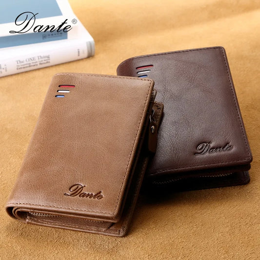High Quality Men Wallet 2025 New Style Fashion Large Capacity Retro Card Bag Zipper Purses Pocket Short Men's Leather Wallet