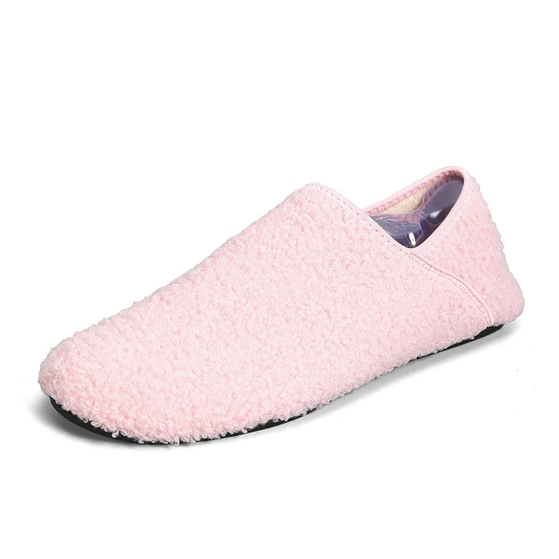 Men Winter Slippers Women Warm Shoes Soft Plush Flats Casual Shoes Male Loafers Lightweight Home Walking Couples Shoes Footwear