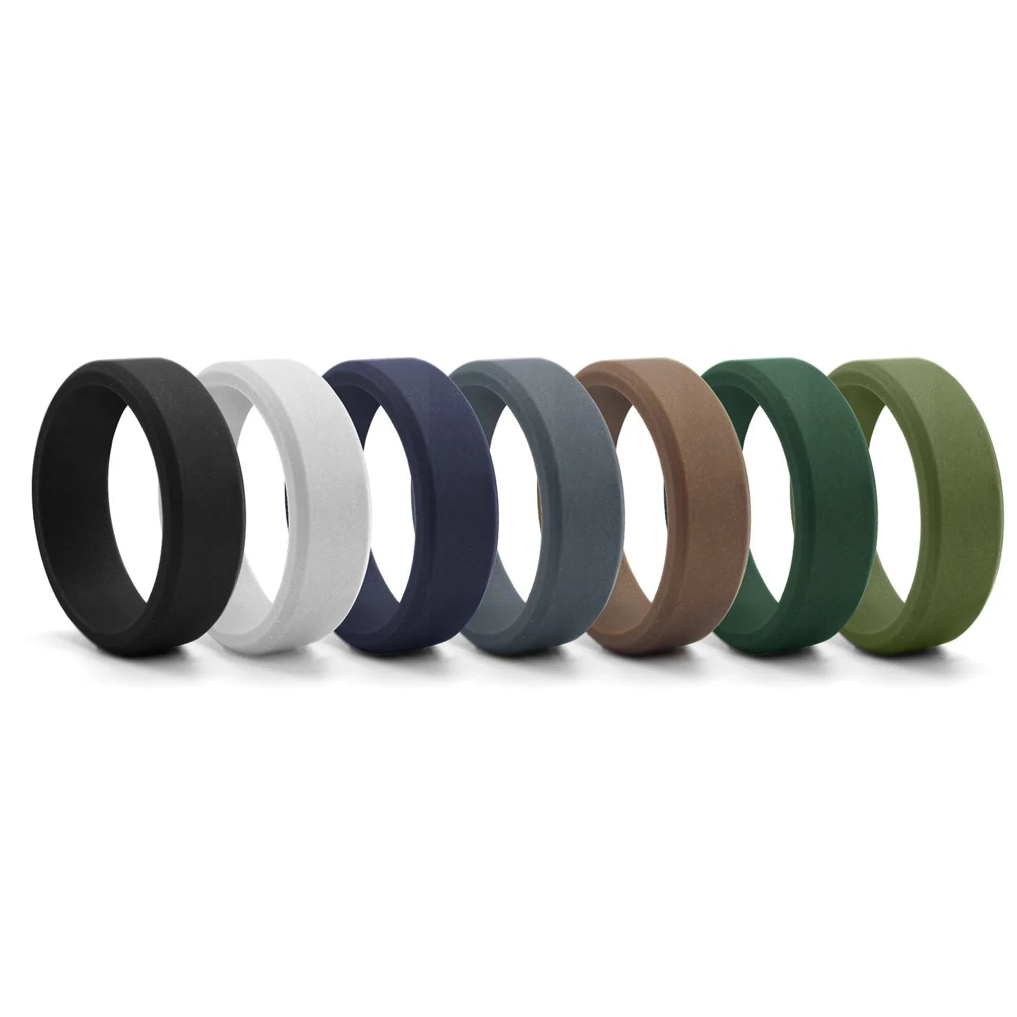 1pc 8mm New Sports Rings Hypoallergenic Mens Wedding Silicone Finger Ring Gift For Men 7-14 Size Outdoor Running Jewelry