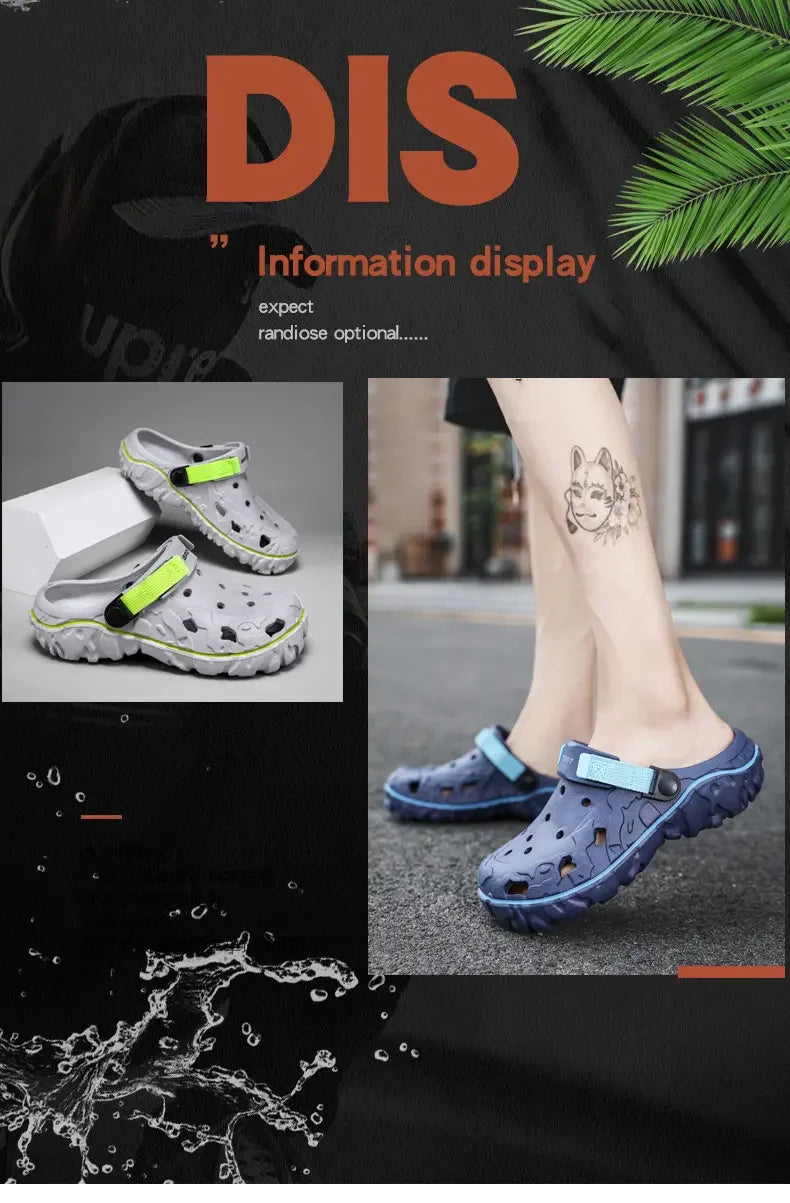 Men's Sandals Summer Clogs Non Slip Beach Trend Casual Sandals Breathable Thick Bottom High Quality Hole Shoes Big Size 45 46 47