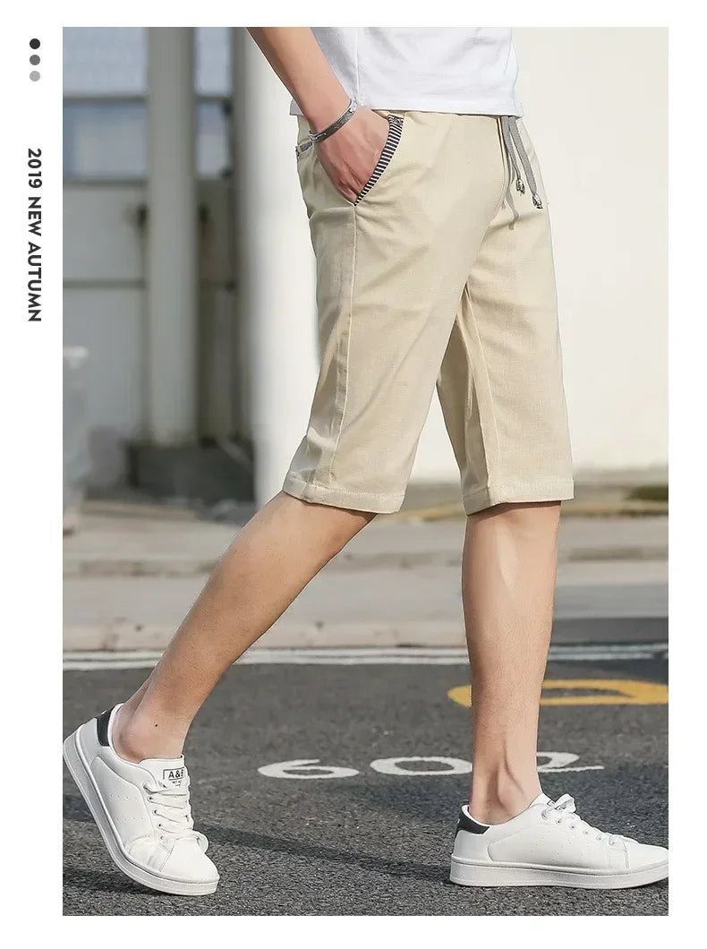 Sport Shorts Man Summer Men's Casual Cotton Linen Shorts Beach Short Pants Male Bermudas Trend Breeches Casual Classic Brand